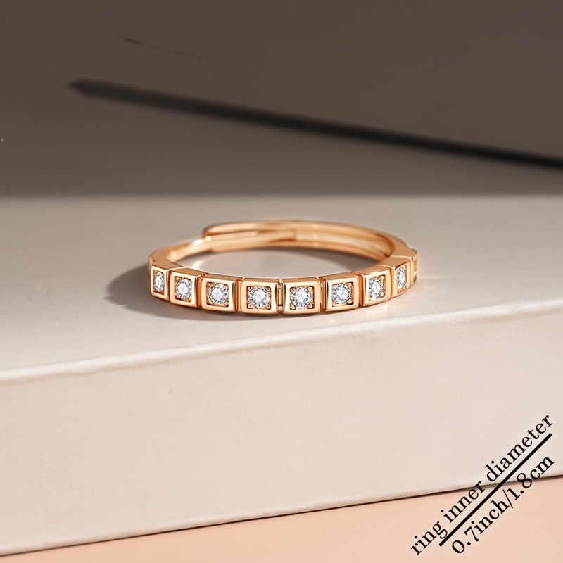 Fashionable Women's Small Ice Cube Ring with Geometric Design